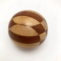 Fancy Inlaid Wood Darning Ball with Treenware Cup
