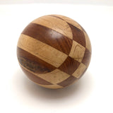 Fancy Inlaid Wood Darning Ball with Treenware Cup