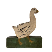 Sweet Old Hand-painted Wooden White Goose