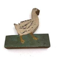 Sweet Old Hand-painted Wooden White Goose