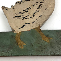 Sweet Old Hand-painted Wooden White Goose