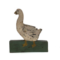 Sweet Old Hand-painted Wooden White Goose