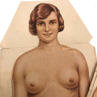 Paper Fold Out Anatomical Models, Male and Female Pair, 1930-40ss