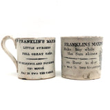 Early Staffordshire Franklin Maxims Child's Cup, Make Hay While the Sun Shines