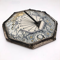 Ceramic Tile Sundial with Sun, Stars and Clouds