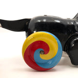 Black Tin Cat On Wheels Vintage Japanese Wind-Up Toy