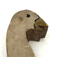 Sweet Old Hand-painted Wooden White Goose