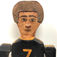 Charming Large Football Player Folk Art Whirligig, Signed Willy