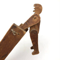 Old Cigar Box-Carved Folk Art Squeeze Toy Acrobat