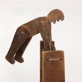 Old Cigar Box-Carved Folk Art Squeeze Toy Acrobat
