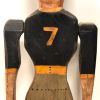 Charming Large Football Player Folk Art Whirligig, Signed Willy