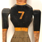 Charming Large Football Player Folk Art Whirligig, Signed Willy