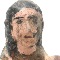 Antique Carved Madonna in Red White and Blue