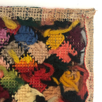 Colorful Checkerboard Antique Needlepoint Square - Smaller of Two