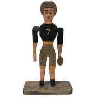 Charming Large Football Player Folk Art Whirligig, Signed Willy