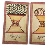 Antique Tibetan Buddhist Hand-painted Tsakli Cards, Set of Eight