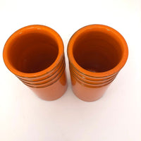 Pair of Atomic Orange Mid-Century Rosenthal Netter Canisters or Vases