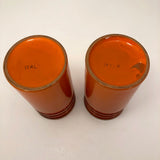 Pair of Atomic Orange Mid-Century Rosenthal Netter Canisters or Vases