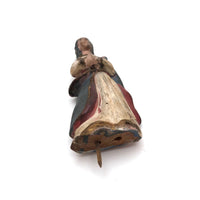 Antique Carved Madonna in Red White and Blue