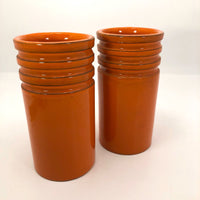 Pair of Atomic Orange Mid-Century Rosenthal Netter Canisters or Vases