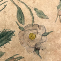 1848 Pennsylvania Folk Art Roses on Vine Scrapbook Page Watercolor
