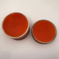 Pair of Atomic Orange Mid-Century Rosenthal Netter Vessels