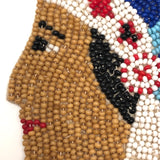 Vintage Native American Beadwork Chief in Profile