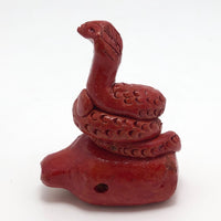 Red Clay Mexican Snake Ocarina