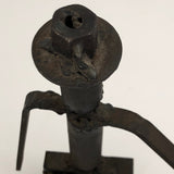 Playful Tabletop Iron Sculpture of Couple with Joined Hands