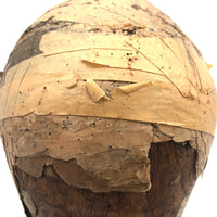Evocative Old Wooden Hat Form with Tape Helmet