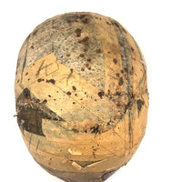 Evocative Old Wooden Hat Form with Tape Helmet
