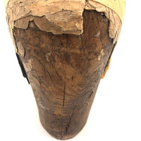 Evocative Old Wooden Hat Form with Tape Helmet