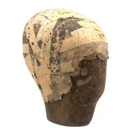 Evocative Old Wooden Hat Form with Tape Helmet