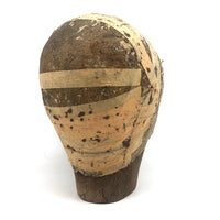 Evocative Old Wooden Hat Form with Tape Helmet