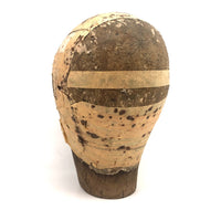Evocative Old Wooden Hat Form with Tape Helmet