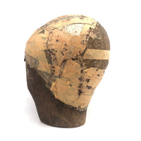 Evocative Old Wooden Hat Form with Tape Helmet