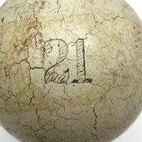 Late 19th C. Very Rare Engraved Clay 21 Pocket Billiards Ball