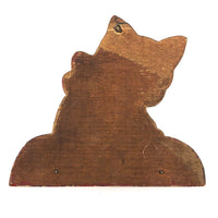 Marvelous Old Folk Art Kitty with Hooks!