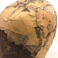 Evocative Old Wooden Hat Form with Tape Helmet