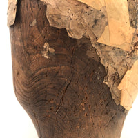 Evocative Old Wooden Hat Form with Tape Helmet