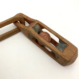 Charming Old Carved, Painted Whimsy with Linked Balls in Cages