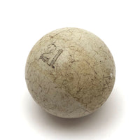 Late 19th C. Very Rare Engraved Clay 21 Pocket Billiards Ball