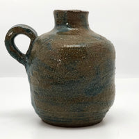 Toothy Small Folk Art Pottery Face Jugs - A Pair