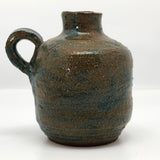 Toothy Small Folk Art Pottery Face Jugs - A Pair