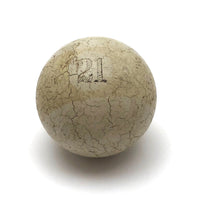 Late 19th C. Very Rare Engraved Clay 21 Pocket Billiards Ball