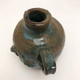 Toothy Small Folk Art Pottery Face Jugs - A Pair