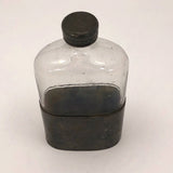 Antique Pewter and Glass Hip Flask