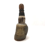 Unusual Antique Horn Powder Flask with Heart
