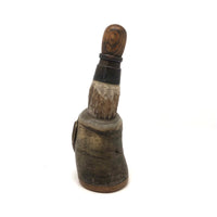 Unusual Antique Horn Powder Flask with Heart