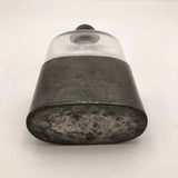 Antique Pewter and Glass Hip Flask